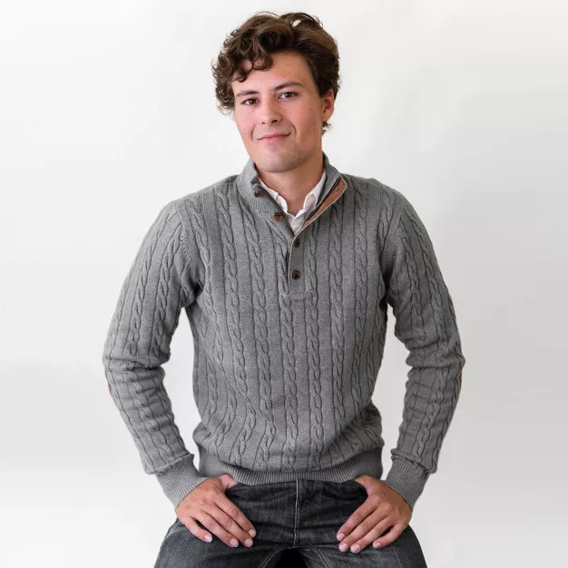 Hope & Henry Mens' Mock Neck Button Placket Sweater | Target