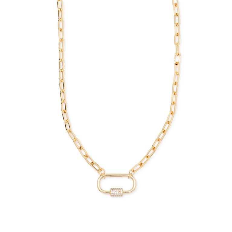 Scoop Womens Women's 14KT Gold Flash-Plated Oval Necklace | Walmart (US)