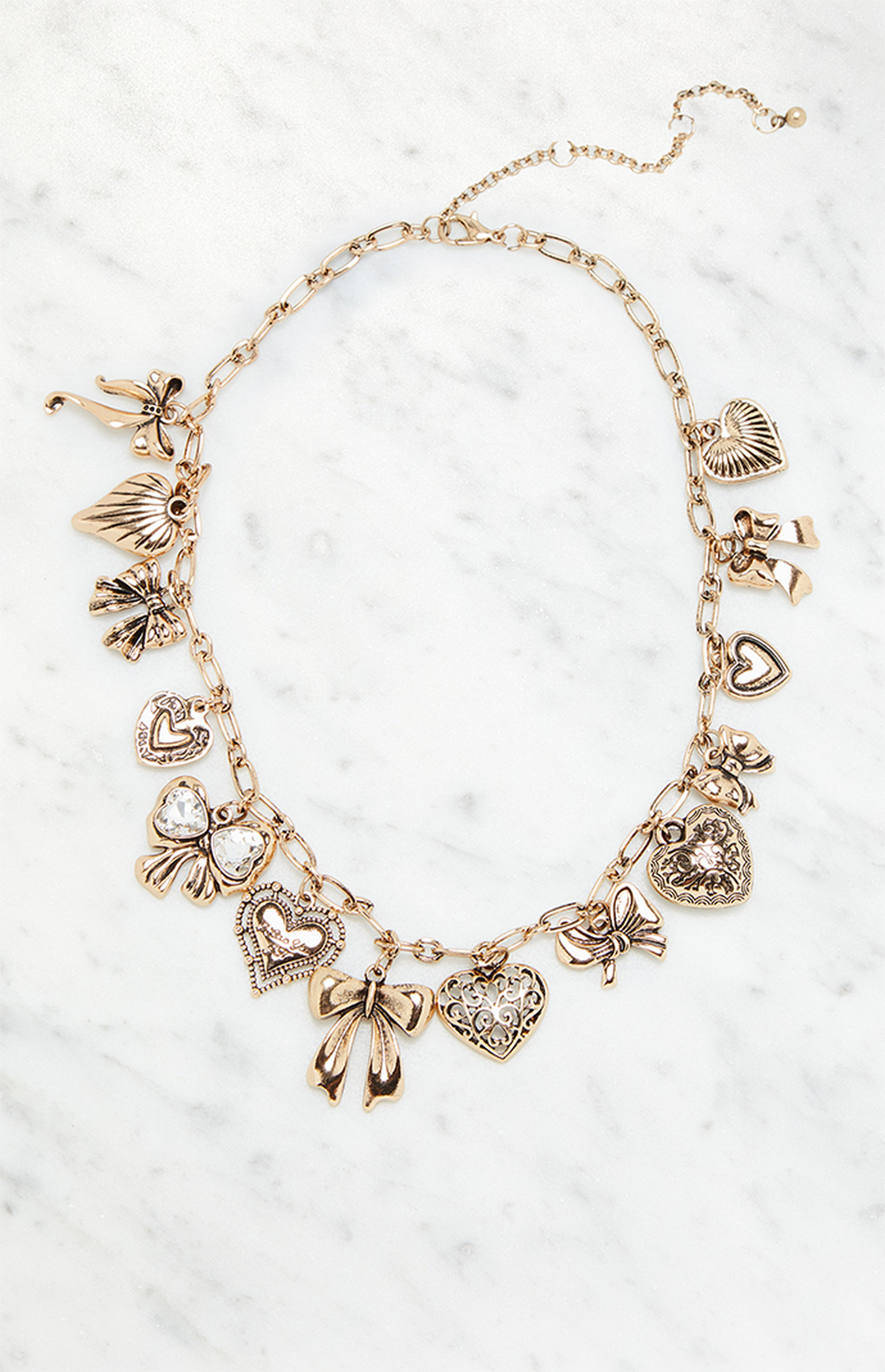 LA Hearts Heart Bow Charm Bracelet | PacSun