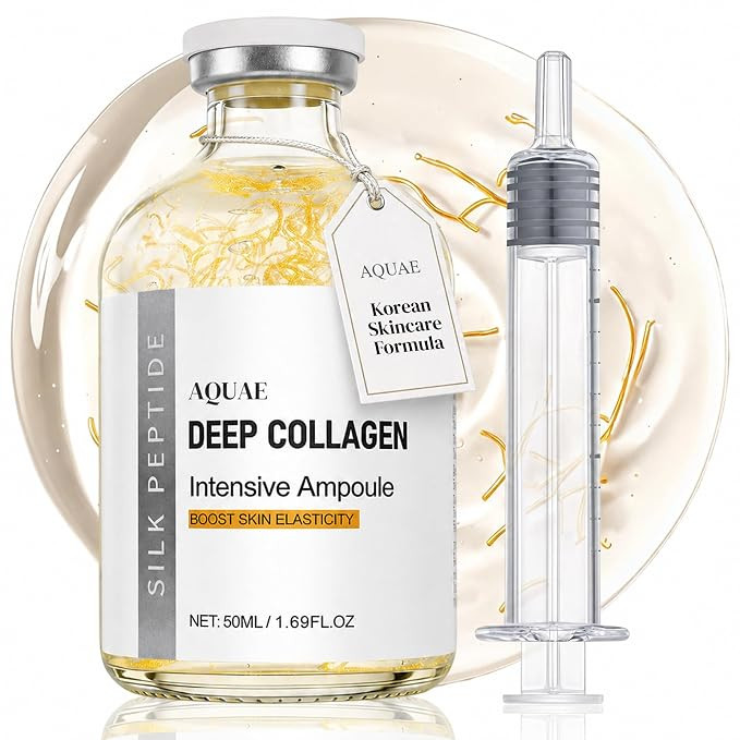Deep Collagen Silk Peptide Serum for Face – Korean Silk Peptide Facial Ampoule, Lightweight Smo... | Amazon (US)