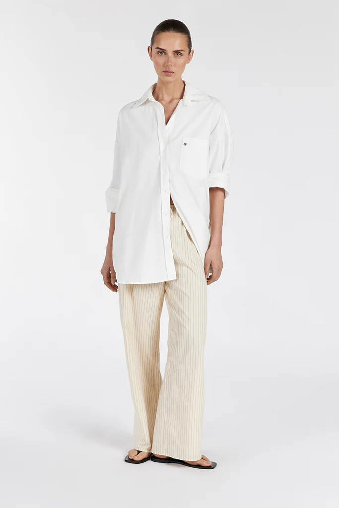 RILEY CREAM COTTON STRIPE PANT | DISSH