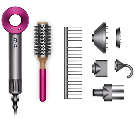 Dyson Supersonic Hairdryer with Attachments, Brush, & Comb - QVC.com | QVC