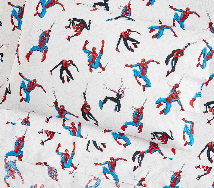 Marvel's Spider-Man Glow-in-the-Dark Sheet Set &amp; Pillowcases | Pottery Barn Kids