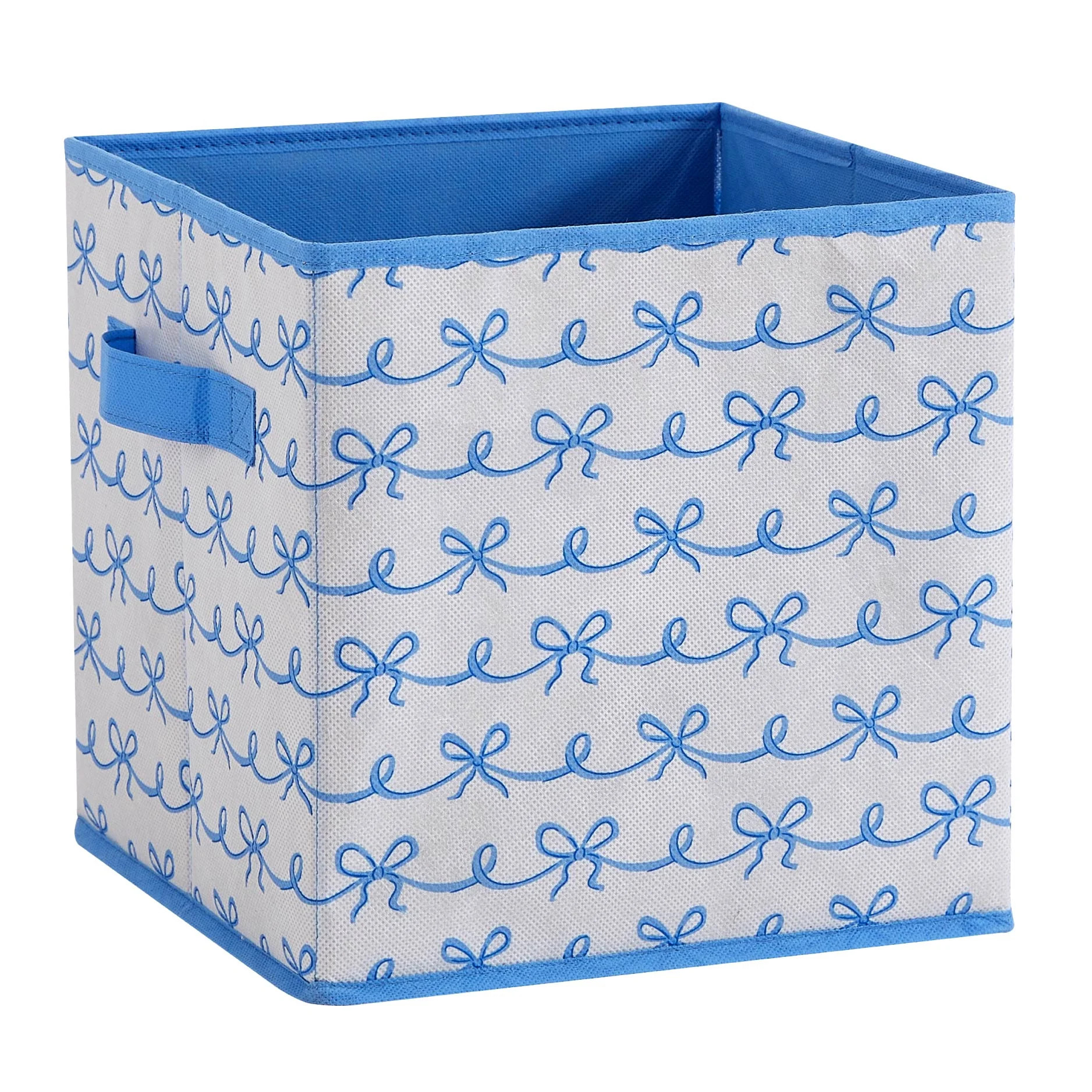 Urban Shop Petals and Pearls Collapsible Storage Cube, Ribbon Blue | Walmart (US)