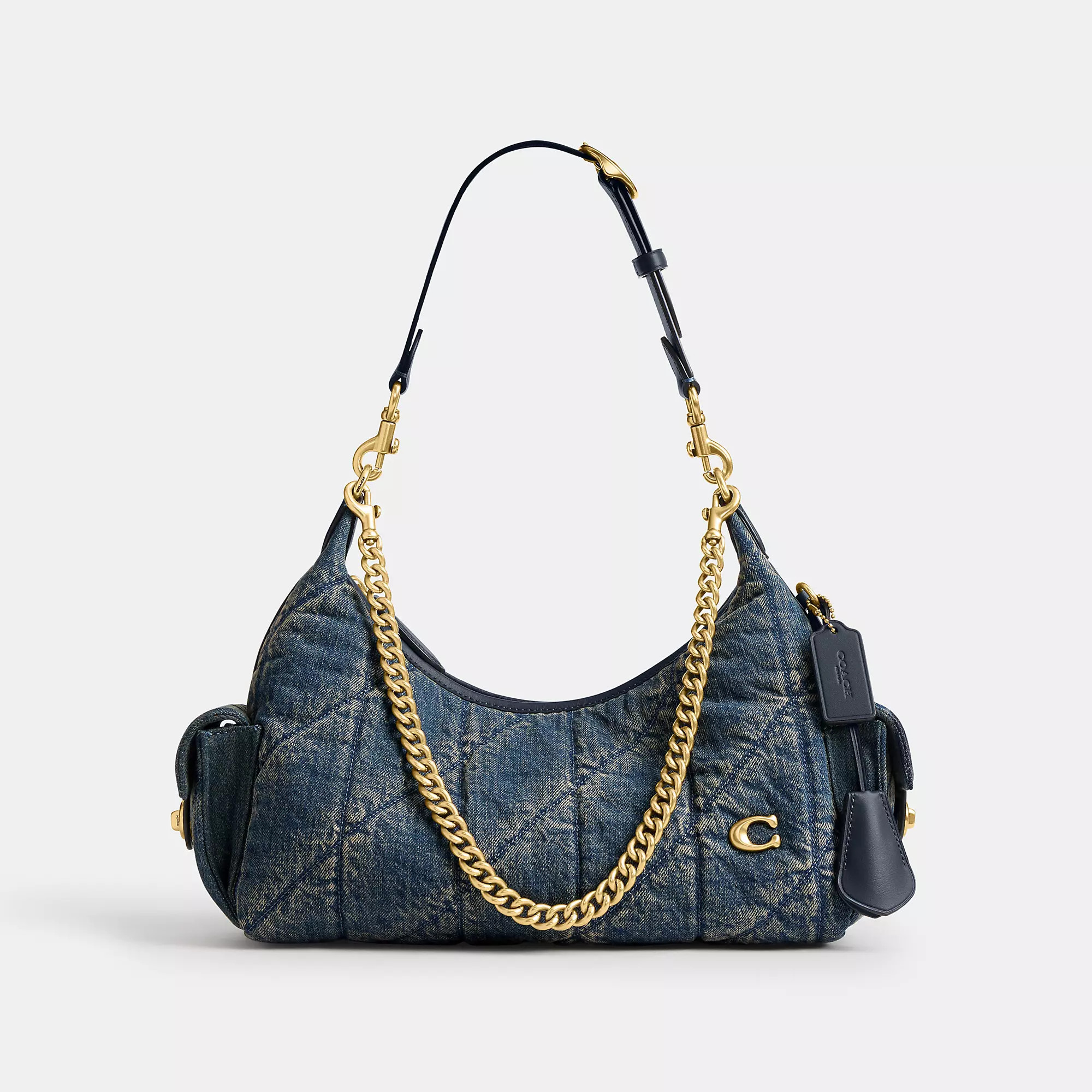 Pocket Juliet Bag 30 In Regenerative Cotton Denim With Quilting | Coach (US)