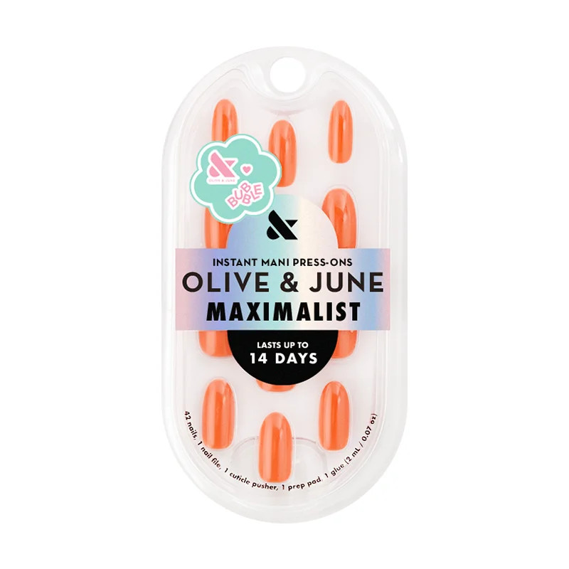 Olive & June + Bubble Instant Mani Medium Oval Press-on Nails, Bounce Back Chrome, 42 Pieces - Wa... | Walmart (US)