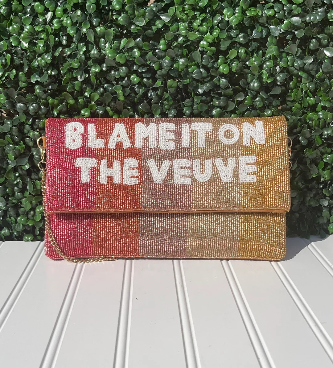 Veuve Beaded Clutch Purse, Blame it on the Veuve Beaded Clutch Purse, Party Clutch Purse, Champag... | Etsy (US)
