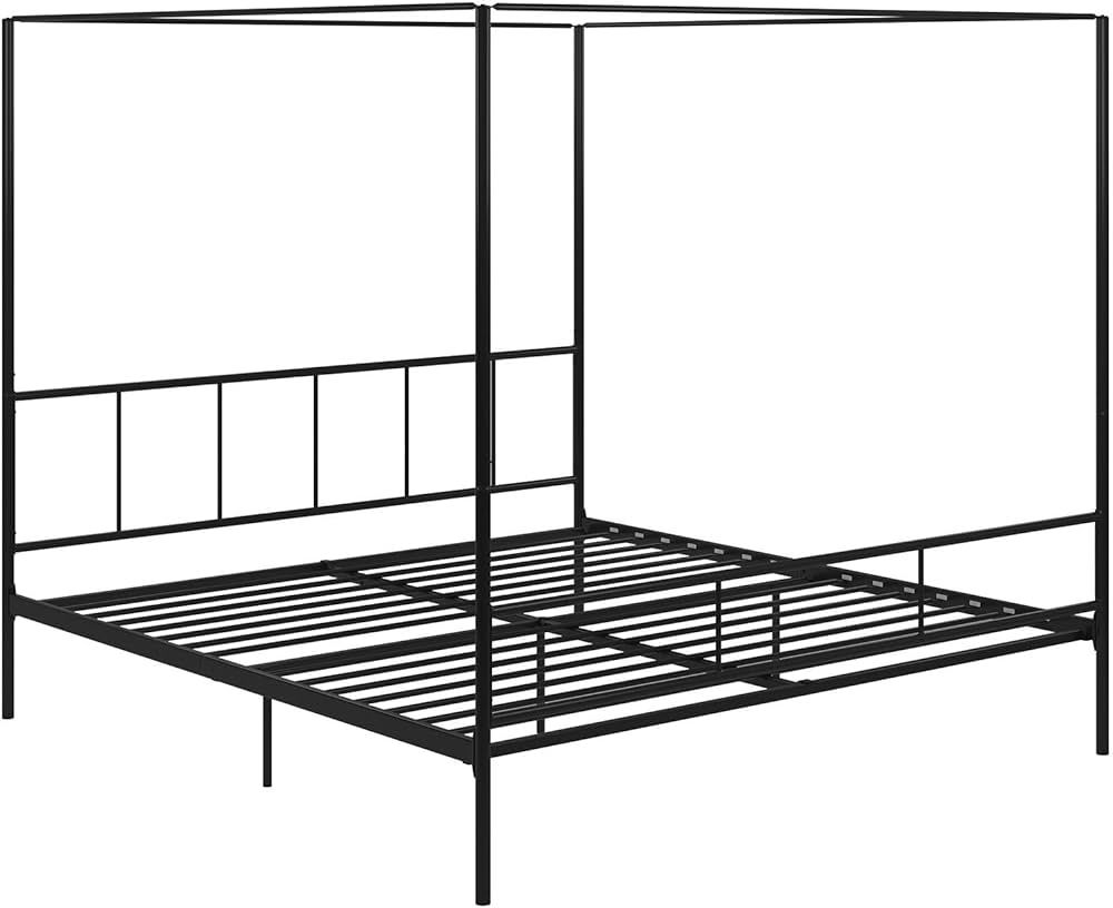 Novogratz Marion Canopy Bed Frame, Black, King | Amazon (US)