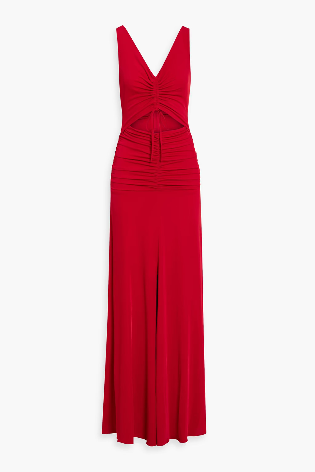 Cutout ruched stretch-jersey gown | The Outnet (US and CA)