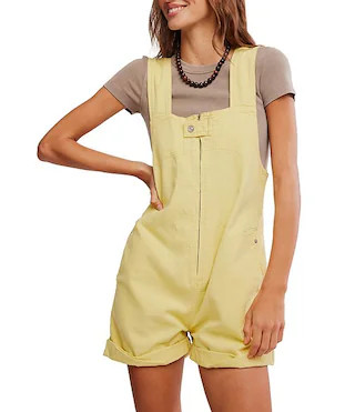 We The Free Jude Shortall Square Neck Sleeveless Denim Romper | Dillard's | Dillard's