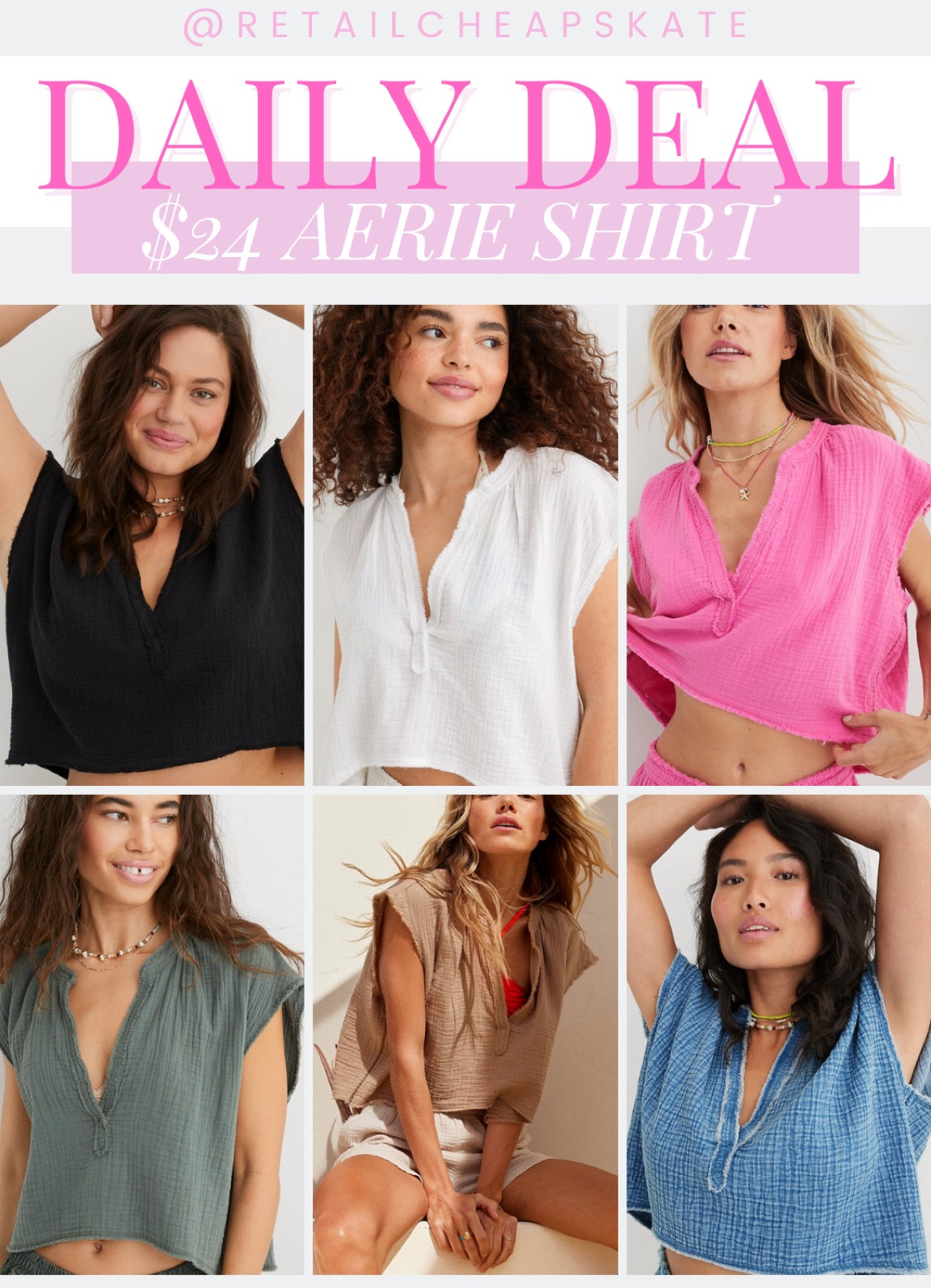 Aerie Pool-To-Party Cropped Shirt curated on LTK