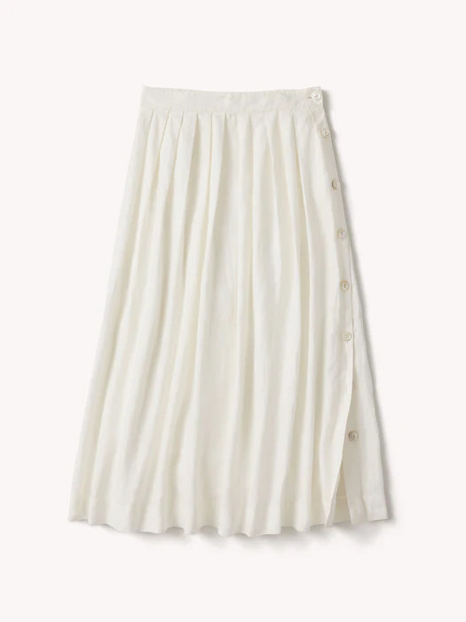 Natural Vintage Linen Pleated Skirt | Buck Mason | Buck Mason