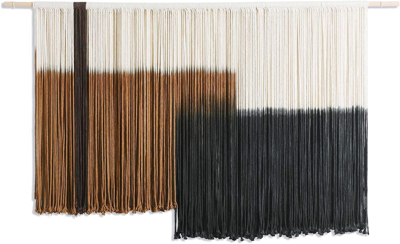 Macrame Wall Hanging Large Dip Dye Tapestry Fiber Wall Art Boho Bedroom Décor | Amazon (US)