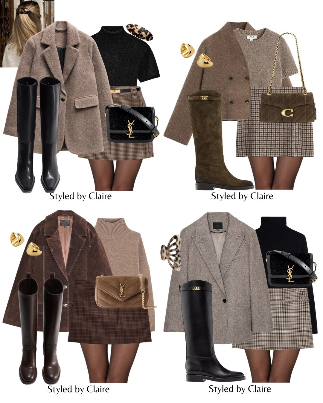 CHECKED SKIRTS🙋🏽‍♀️
Tags: Zara H&M cos brushed blazer wool Italian hush taupe knee high boots leather belt turtleneck knit sweater jumper tshirt massimo dutti jacket coach bag riding ysl blazer fashion autumn winter inspo outfit ideas chic women’s style city break capsule wardrobe basics black brown Parisian style 

#LTKshoes #LTKautumn #LTKstyletip
