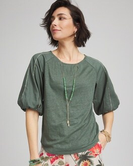 Linen Balloon-Sleeve Blouse | Chico's