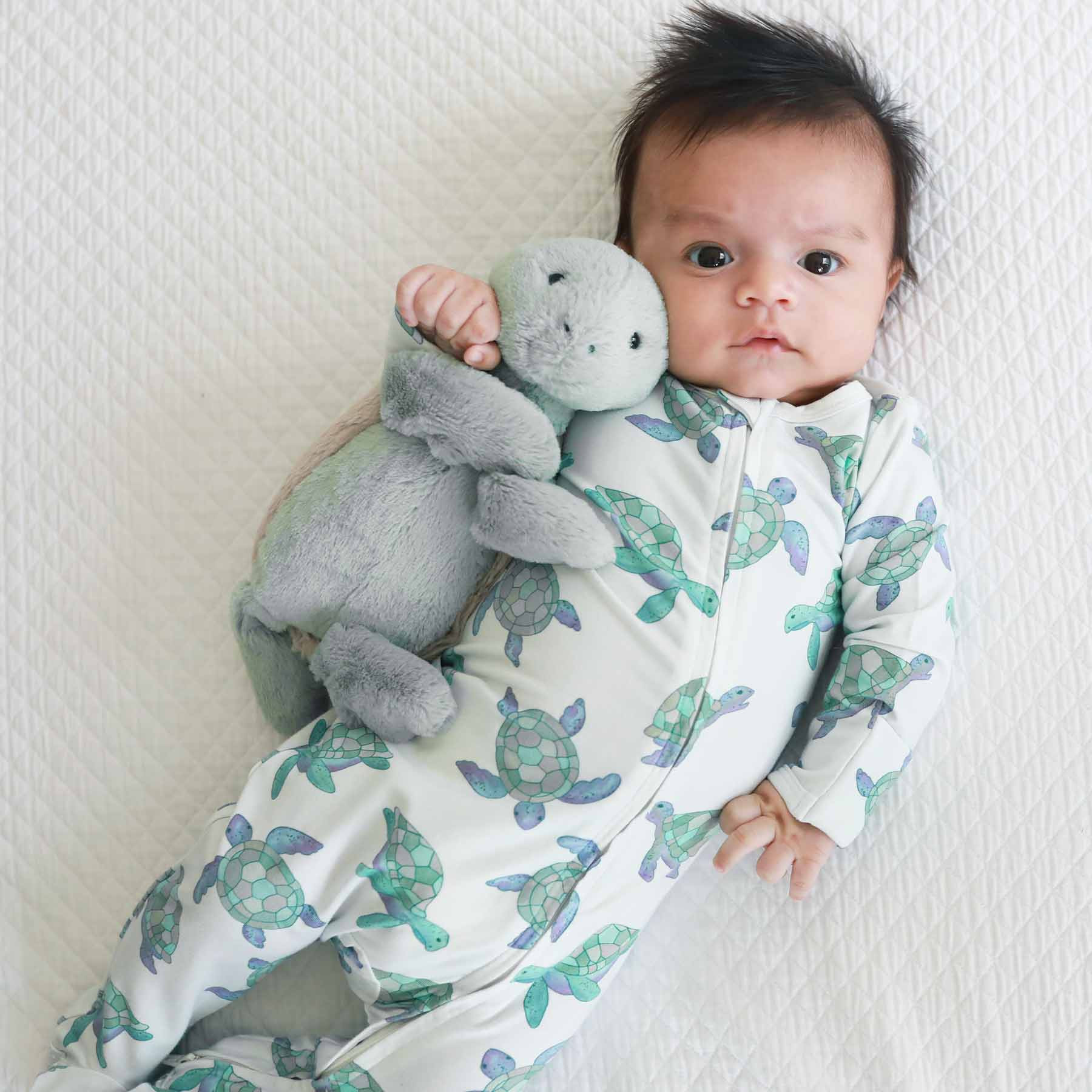 Totally Turtles Zipper Footie | Caden Lane