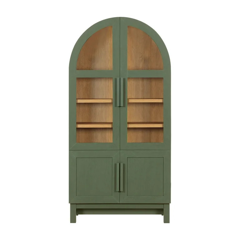 Better Homes & Gardens Juliet Kitchen Rounded Arch Cabinet, Deep Green Finish - Walmart.com | Walmart (US)