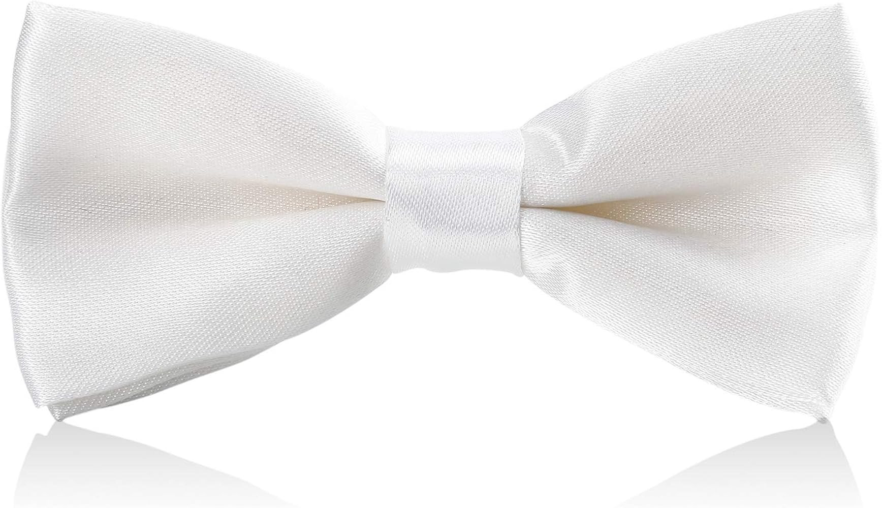 AWAYTR Boys Child Kids Bow ties - Adjustable Pre Tied Solid Color Wedding Party Bowties (Black) | Amazon (US)