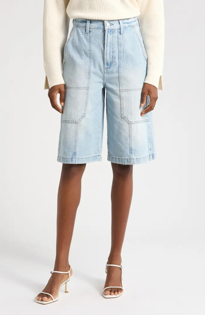 Carter High Waist Denim Carpenter Bermuda Shorts | Nordstrom
