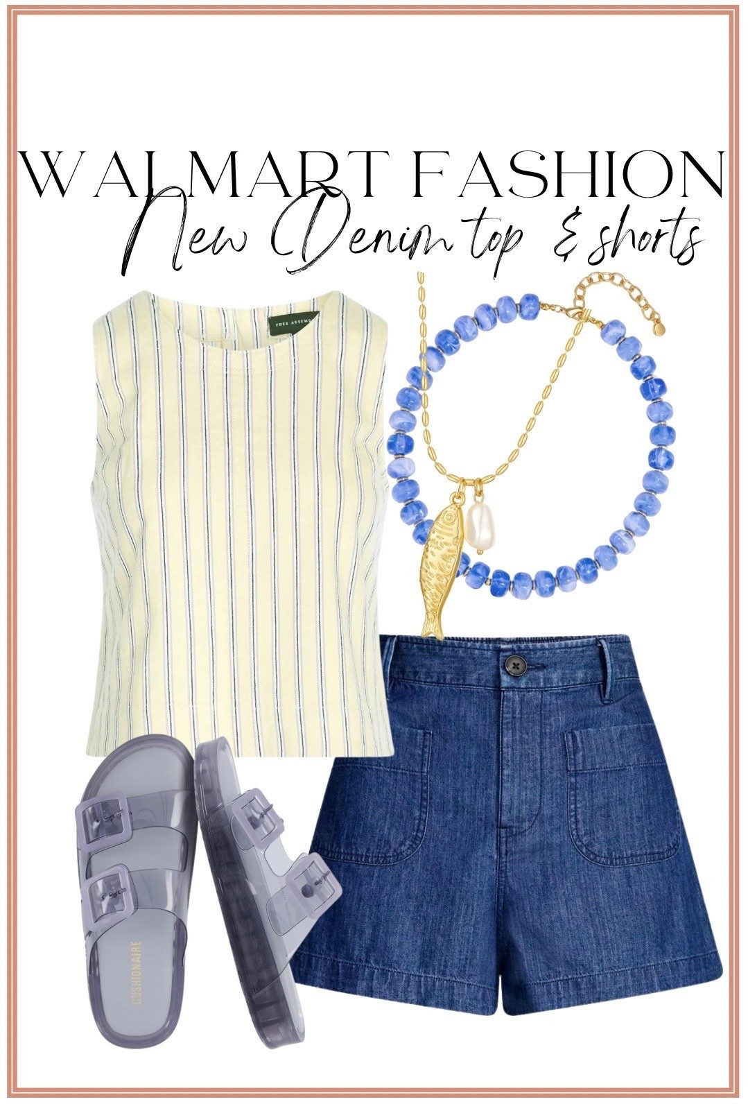 Walmart fashion is absolutely delivering lately and this new denim look is too good not to share! 💙

This striped sleeveless top gives major coastal chic vibes and pairs perfectly with these flattering denim shorts. Add a fun pop of color with statement jewelry and finish the look with the cutest jelly sandals for an effortless outfit that looks way more expensive than it is.

Every piece is affordable, easy to mix and match, and perfect for everything from weekend errands to summer vacations. These are the kinds of Walmart fashion finds that always end up becoming wardrobe favorites!

✨ Striped sleeveless top
✨ Denim shorts with the cutest pocket detail
✨ Jelly sandals
✨ Summer-ready accessories

Everything is linked for you!

#WalmartFashion #WalmartFinds #WalmartStyle #SummerOutfit #AffordableFashion #DenimShorts #CoastalStyle #EverydayStyle #FashionFinds #SummerFashion #WalmartNewArrivals #BudgetFriendlyFashion #OOTD #CasualStyle #StyleOnABudget

#LTKootd #LTKPetite