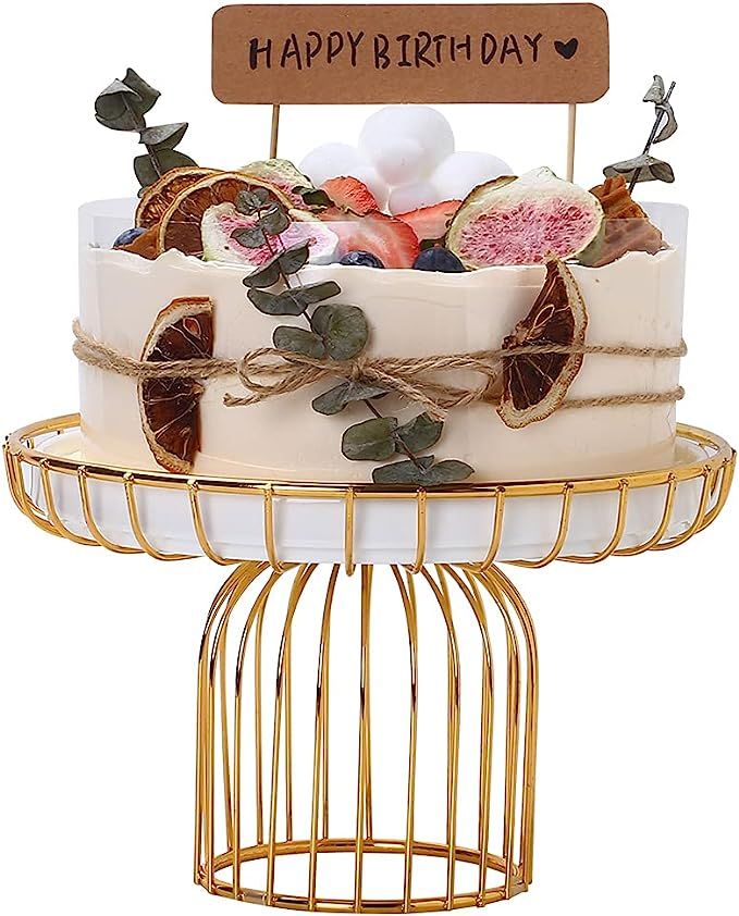 7.5-inch /18.75 Ceramic Tall Cake Dessert Rack, Metal Round Cupcake Rack, Suitable for 6-inch Cak... | Amazon (US)
