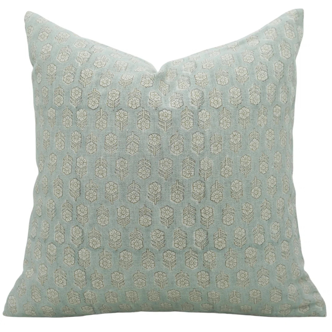 Block print Decorative Throw Pillow Covers Floral Accent Pillows for Couch, Sofa, Bedroom Tulsi B... | Wayfair North America