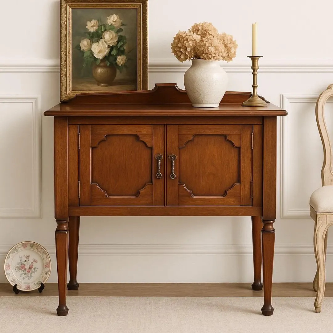Antique Early 1900's Solid Wood Mahogany Cabinet Console Table - Etsy | Etsy (US)