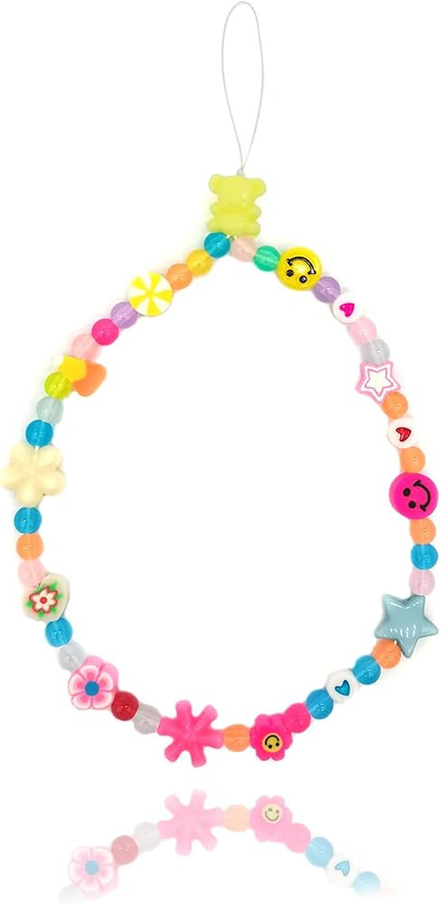 BlingKingdom Colourful Phone Accessories Charm String Beads Lanyard iPhone Wrist Strap Anti-Lost ... | Amazon (US)