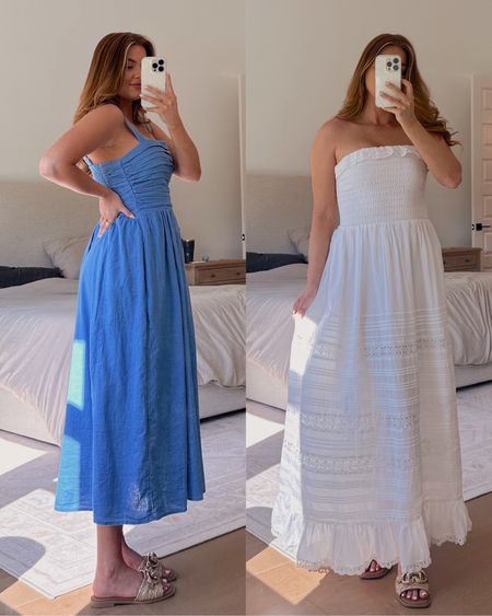 use code DRESSFEST this weekend at abercrombie! blue dress: small // white dress: xs petite 