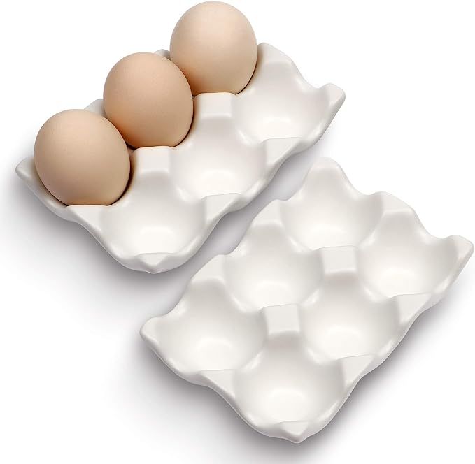 AbbyCindy 6 Cups Egg Tray Serveware, Eggs Dispenser, Egg Holder Set Kitchen Restaurant Fridge Sto... | Amazon (US)