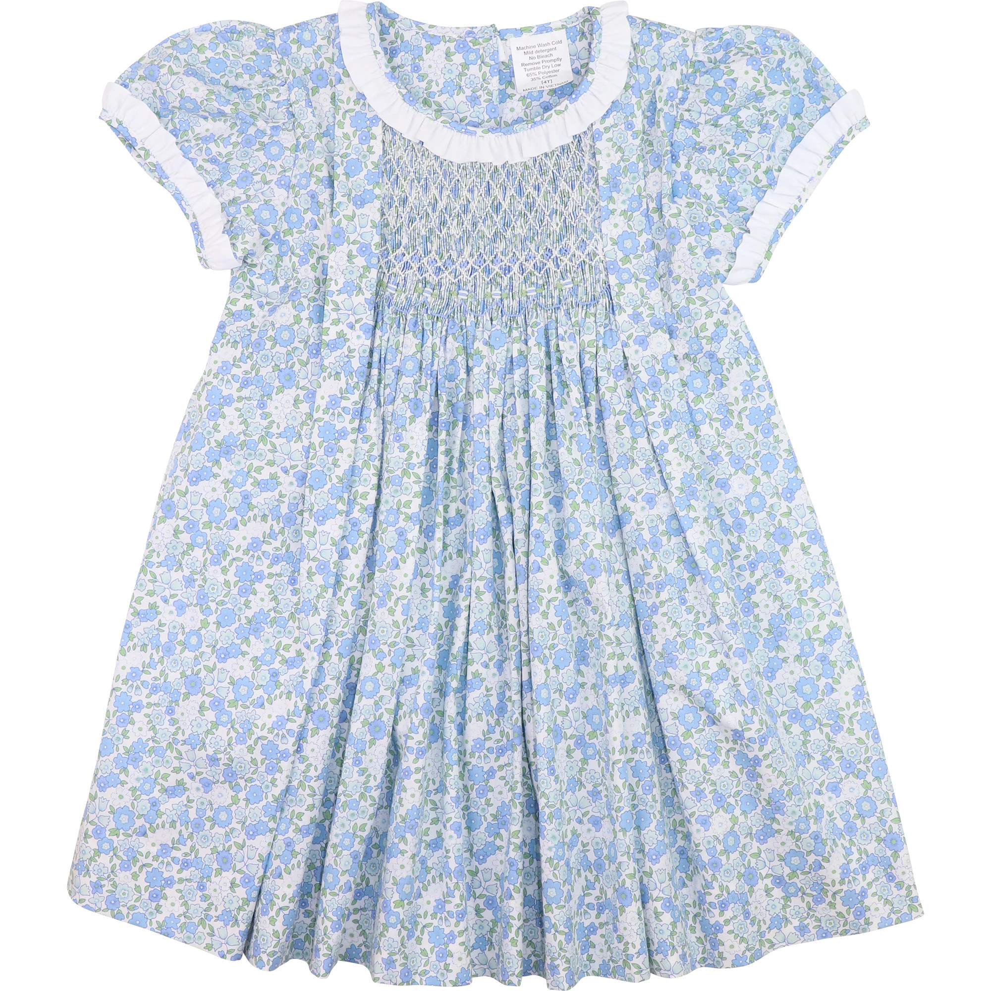 Blue Floral Smocked Dress | Cecil and Lou