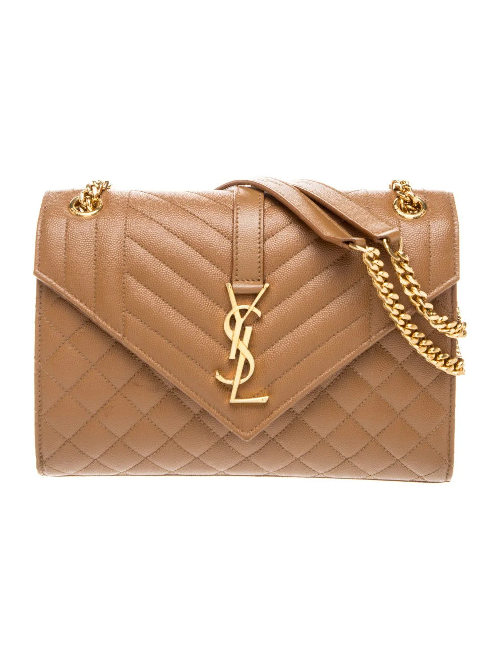 Saint Laurent Quilted Envelope Medium - Neutrals Crossbody Bags, Handbags - YVE264510 | The RealR... | The RealReal