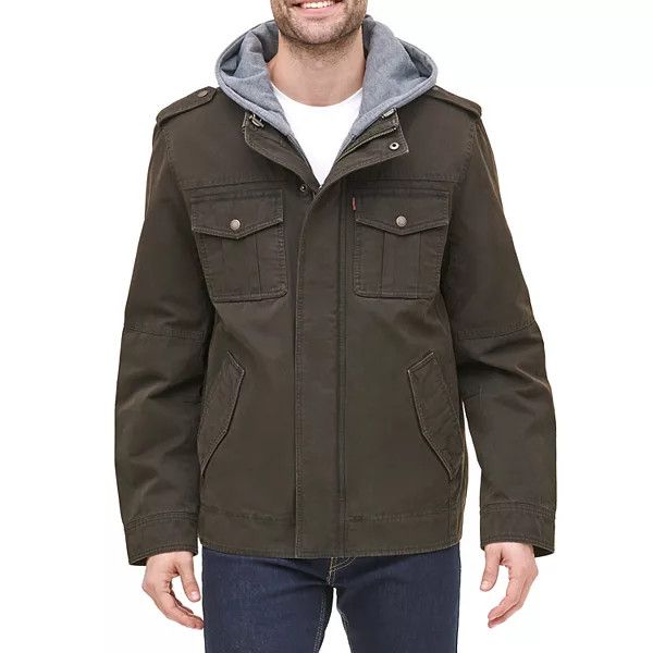 Men's Levi's® Washed Cotton Sherpa-Lined Hooded Trucker Jacket | Kohl's