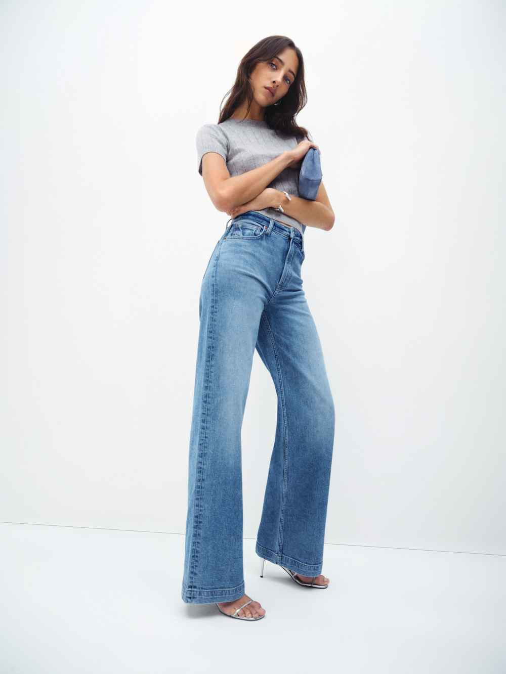 Bex Super Stretch High Rise Wide Leg Long Jeans | Reformation (Global)