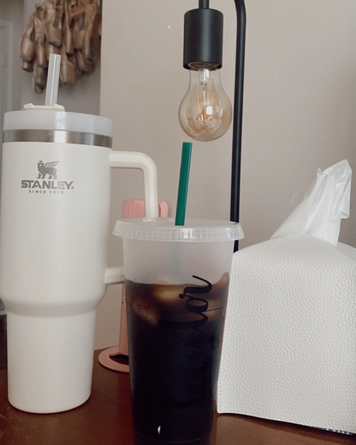 Snow day desk situation! Stanley, custom coffee cup, tissue box cover, tripod

#LTKFind #LTKhome #LTKGiftGuide