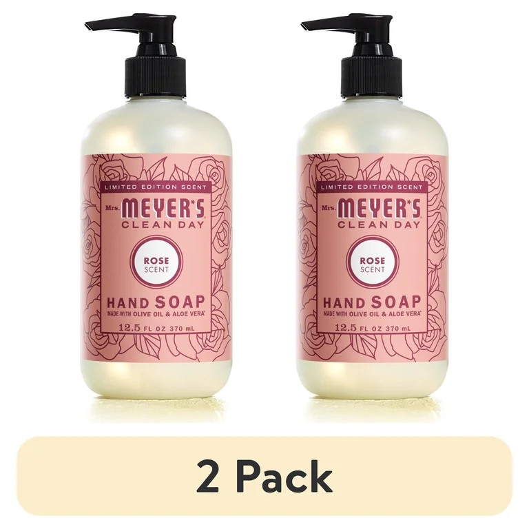 (2 pack) Mrs. Meyer's Clean Day Liquid Hand Soap, Rose Scent, 12.5 Ounce Bottle | Walmart (US)