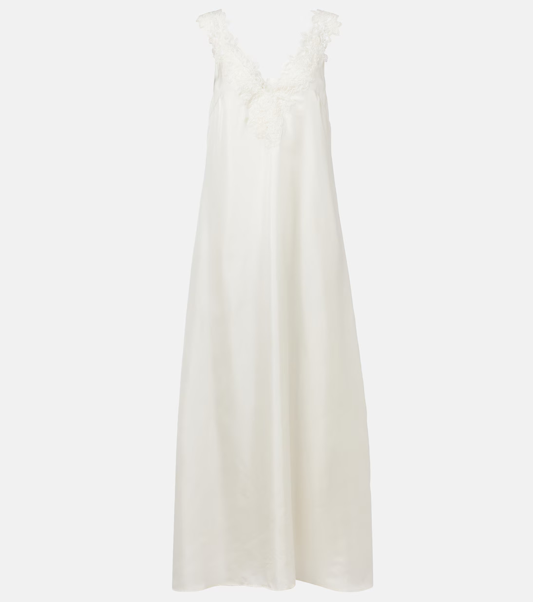 Lace-appliqué silk gown | Mytheresa (UK)