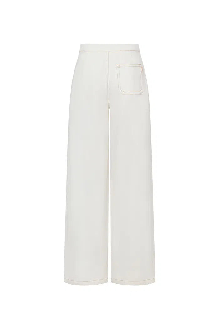 Vivian High Rise No Waistband Straight Leg Jeans in Lyocell Denim | Fabrique