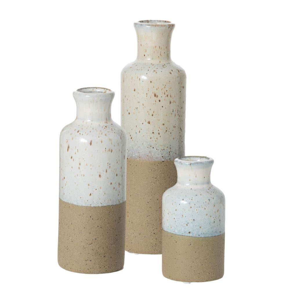 Sullivans Ceramic Vase Set - 3 Small Vases, Rustic Home Decor, Modern Farmhouses; Ideal Shelf Décor, | Amazon (US)