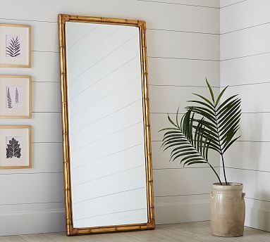 Gilded Bamboo Frame Floor Mirror | Pottery Barn (US)