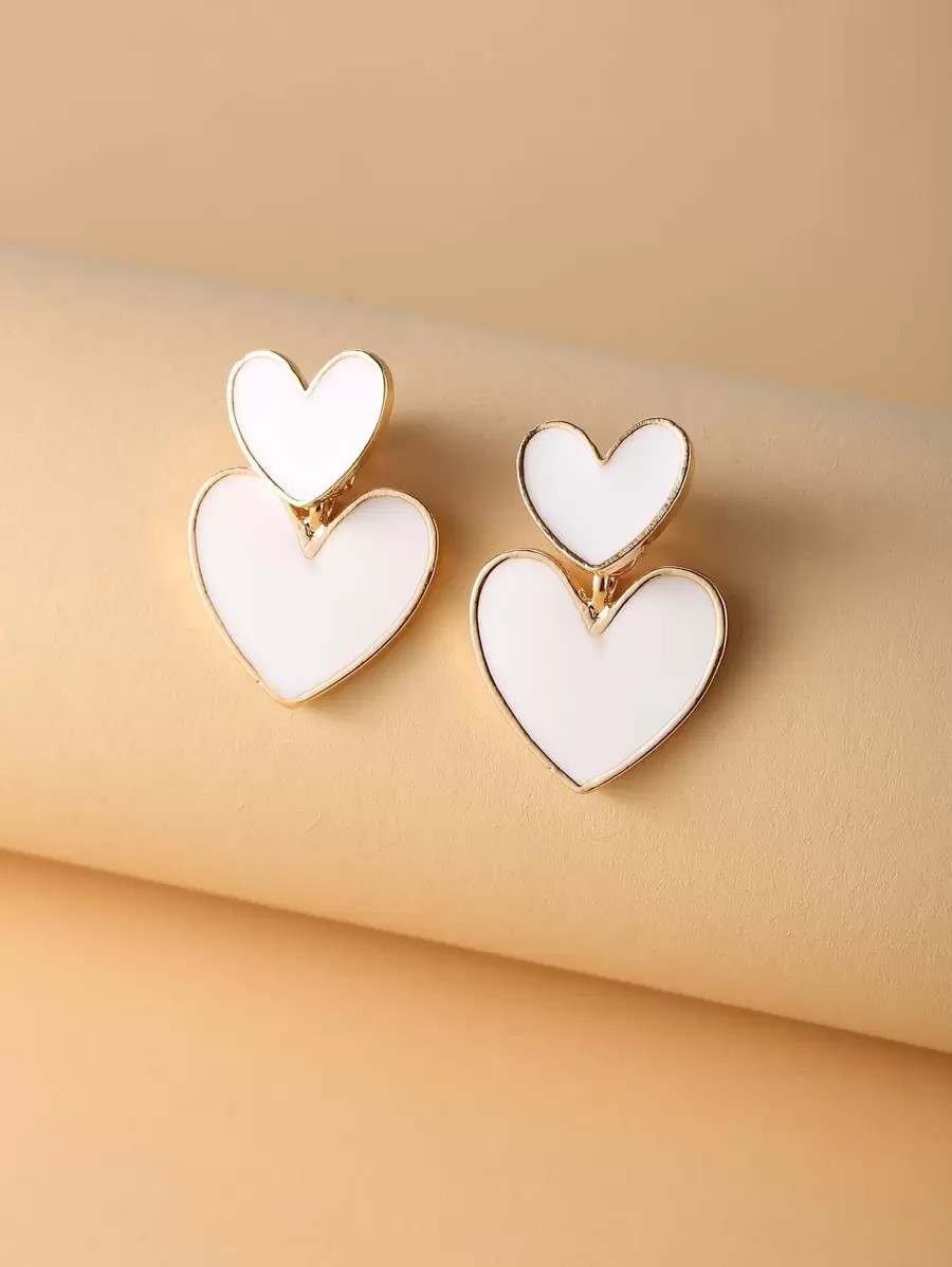 Double Heart Earrings SKU: swear18201203372(1000+ Reviews)$1.00Make 4 payments of $0.25 $0.95Join... | SHEIN