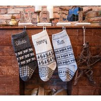 Knit Christmas Stockings Personalised Stockings, Custom Handmade Stockings, Family Homemade Rustic | Etsy (US)