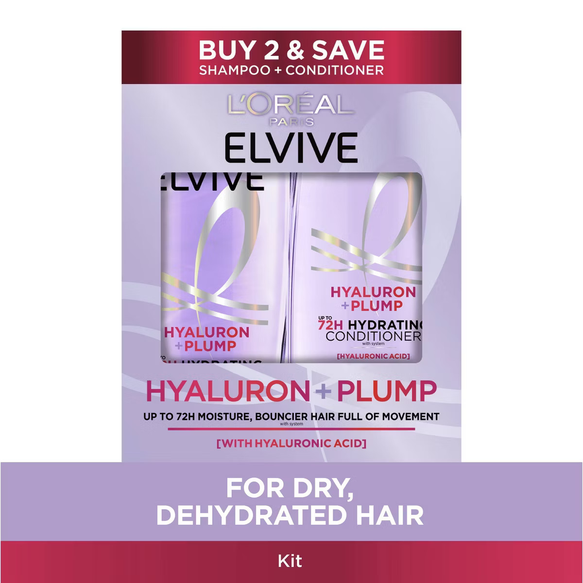 L'Oreal Paris Elvive Hyaluron Plump Shampoo & Conditioner Set - 25.2 fl oz | Target