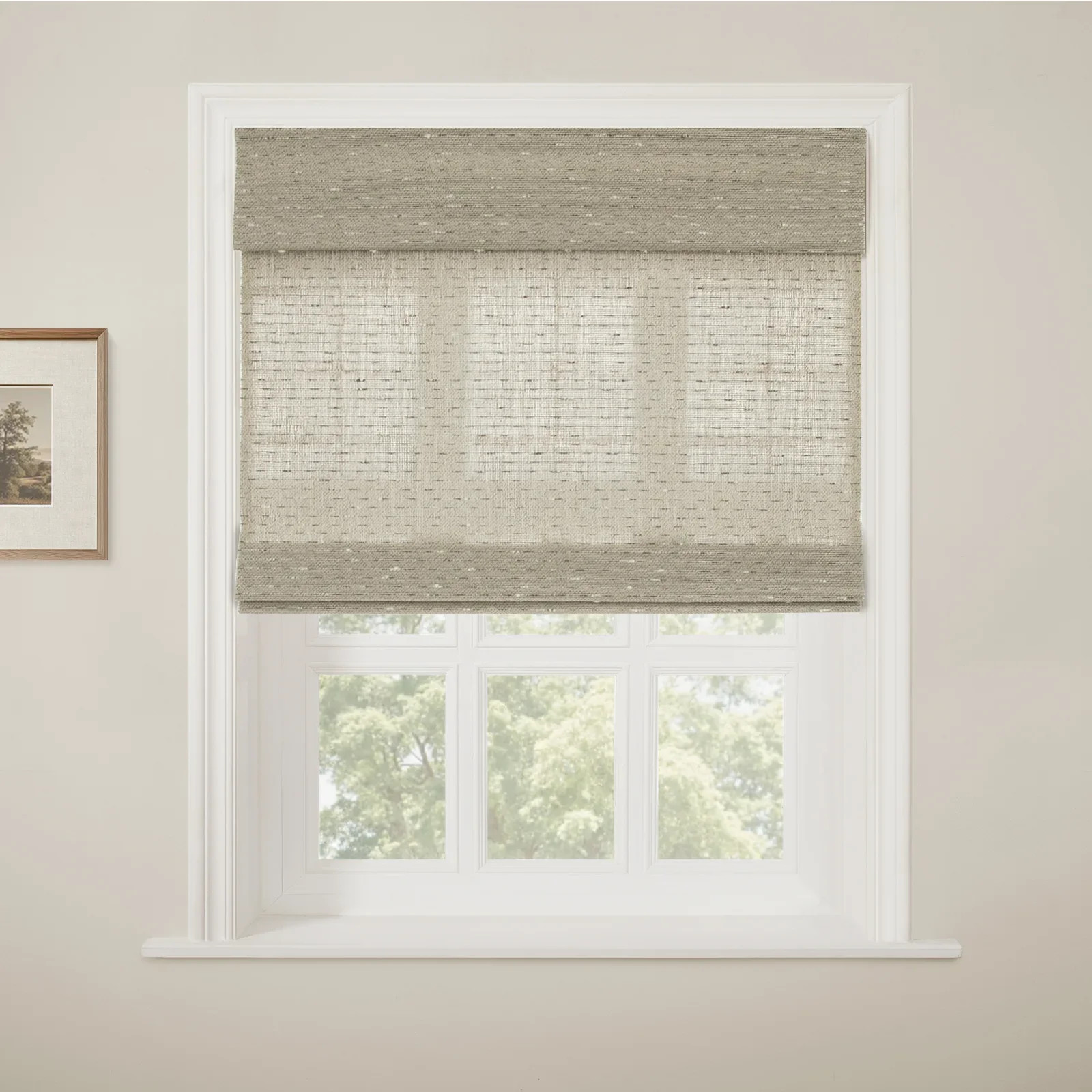 Rae Natural Ramie Jute Woven Wood Shades - Series W - Kiln Green W11 | TWOPAGES