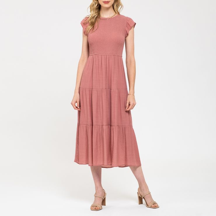 August Sky Women`s Smocked Tiered Dress | Target