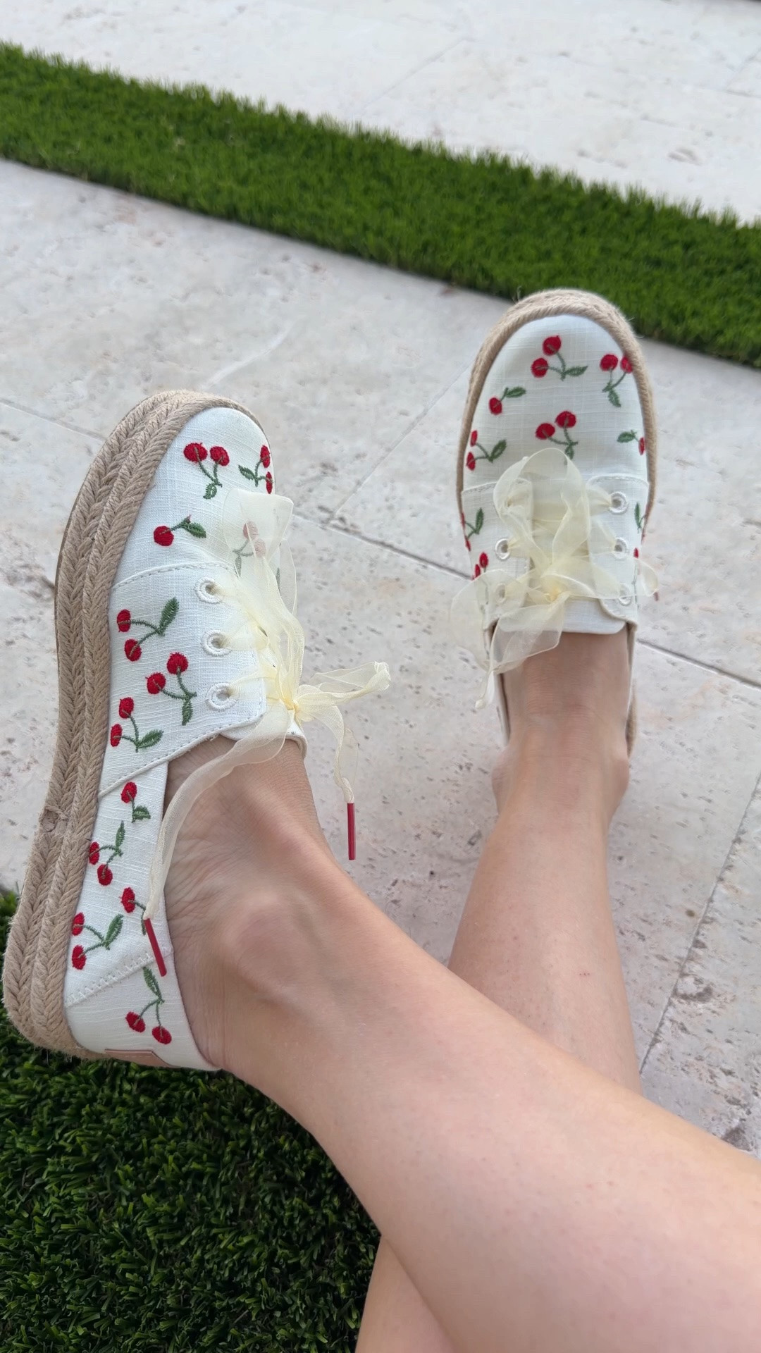These Toms cherry espadrilles are giving everything and I am not sorry about it

Petite girl approved — the low heel adds just enough height without being uncomfortable and they go with literally everything this summer

#LTKootd #LTKSeasonal