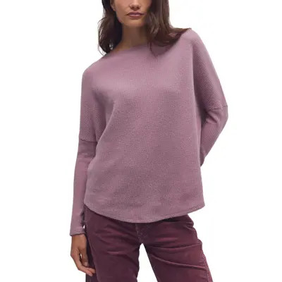 Free People Latte Blue Oversize Thermal Top in Dawn Breeze at Nordstrom, Size X-Small | Nordstrom