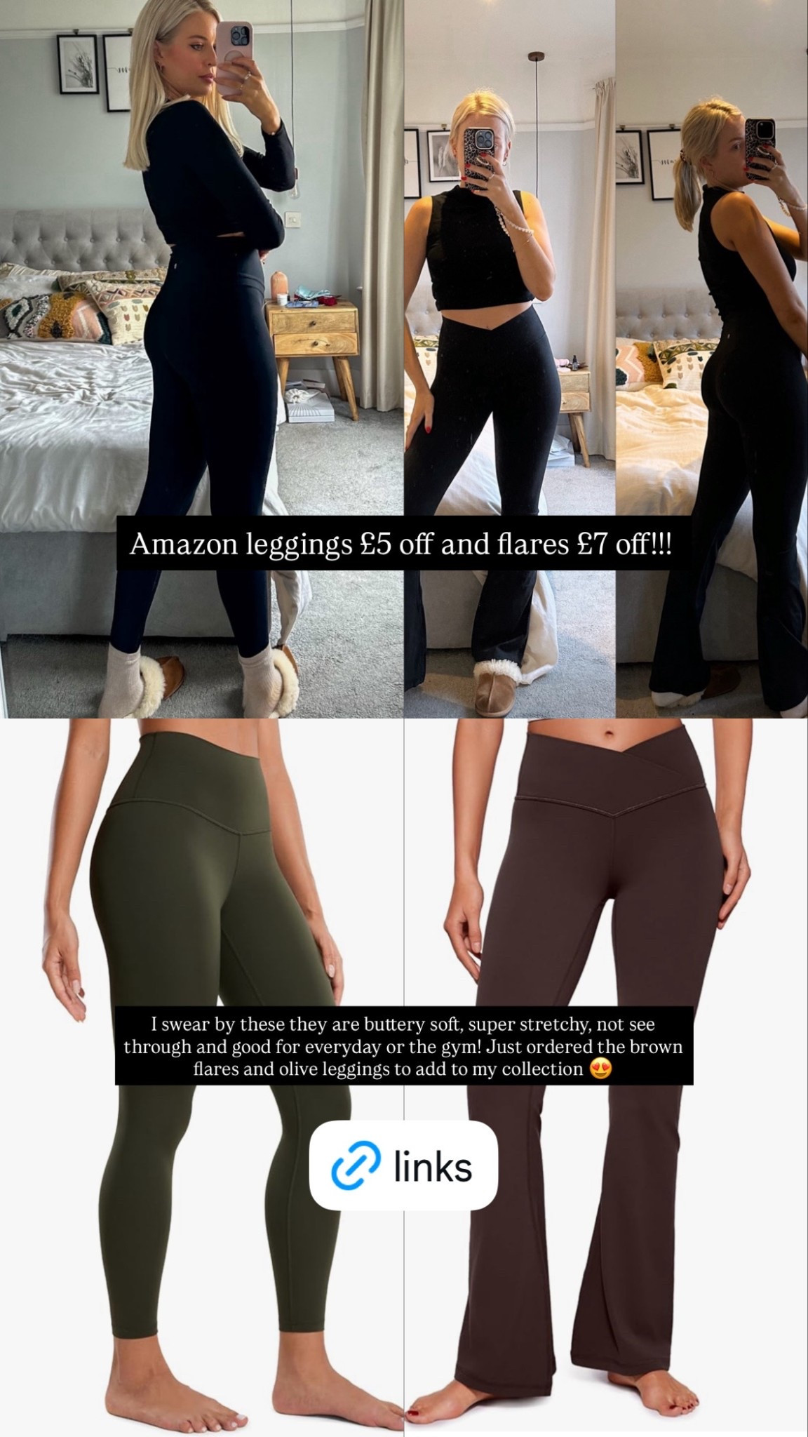 Amazon leggings and flares are currently discounted!! I swear by these xxx 

Amazon finds, Athleisure, everyday finds, leggings, best leggings 