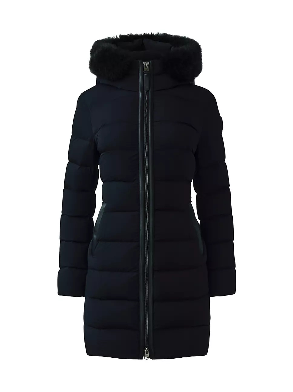 Calla Shearling-Embellished Down Coat | Saks Fifth Avenue