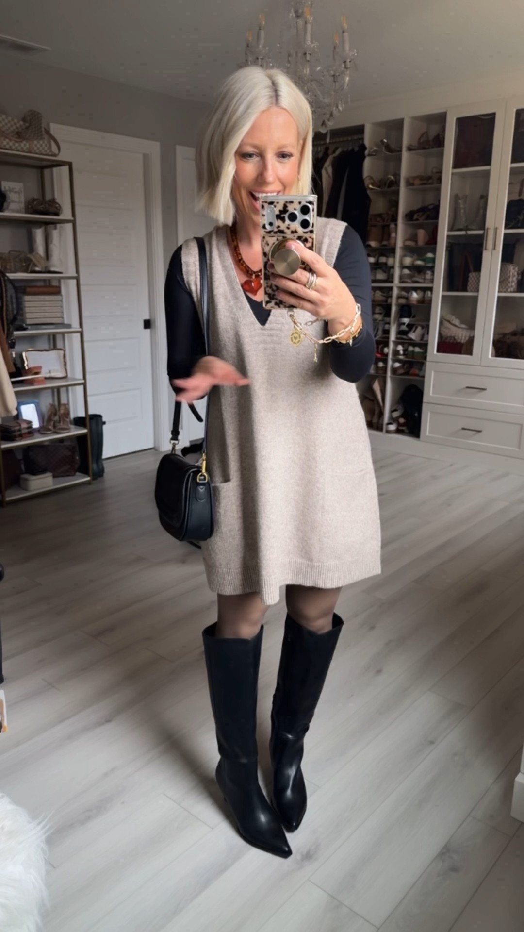 Use code LJYB35V8 to bring this sweater vest down to $11.69!!!
⬇️⬇️⬇️
Vest size small (runs big and color is Khaki)
Tights size small and color is coffee sheer
Boots size up if between sizes!

#LTKSaleAlert #LTKOver40 #LTKSeasonal